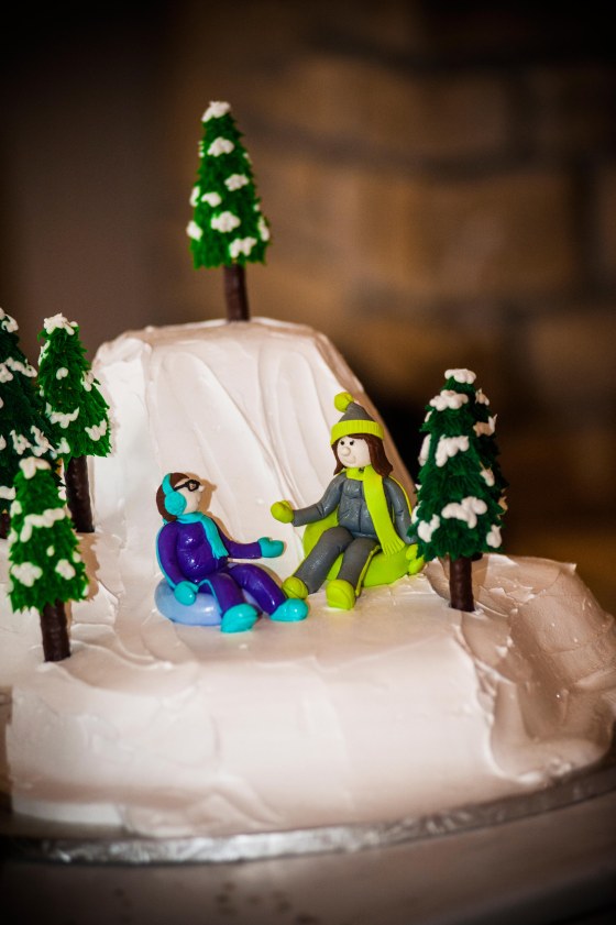 Special Cake by elé Cake Co. of our first date tubing at Mad River Mountain.